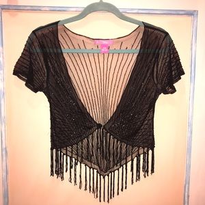 Beaded Betsey Johnson formal cover up
